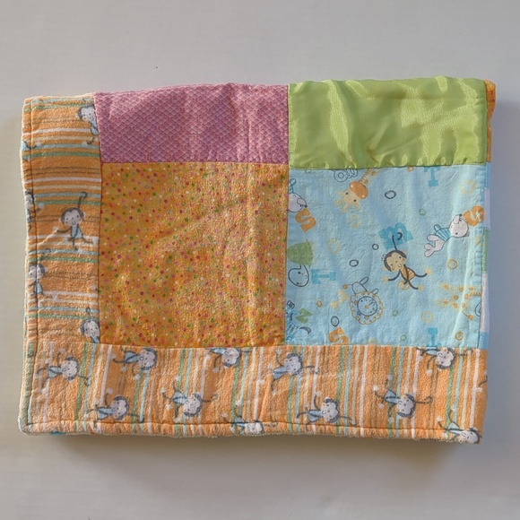 Handmade Patchwork Flannel Reversible Baby Blanket - Picture 15 of 16
